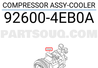 Nissan 926004EB0A COMPRESSOR ASSY-COOLER