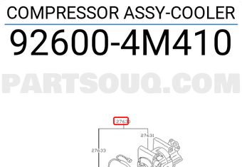 Nissan 926004M410 COMPRESSOR ASSY-COOLER