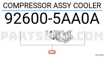 Nissan 926005AA0A COMPRESSOR ASSY COOLER