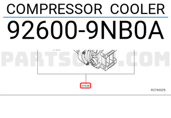 Nissan 926009NB0A COMPRESSOR COOLER