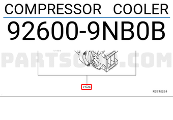Nissan 926009NB0B COMPRESSOR COOLER