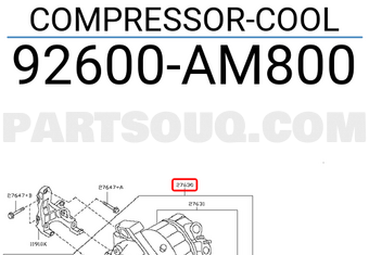 Nissan 92600AM800 COMPRESSOR-COOL