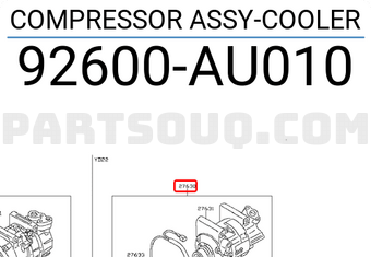 Nissan 92600AU010 COMPRESSOR ASSY-COOLER