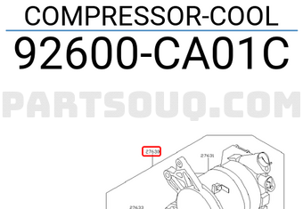 Nissan 92600CA01C COMPRESSOR-COOL