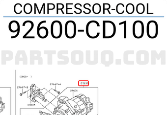 Nissan 92600CD100 COMPRESSOR-COOL