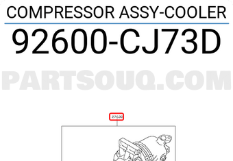 Nissan 92600CJ73D COMPRESSOR ASSY-COOLER