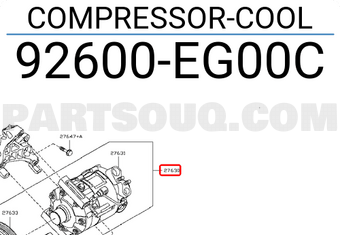 Nissan 92600EG00C COMPRESSOR-COOL