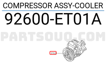 Nissan 92600ET01A COMPRESSOR ASSY-COOLER