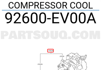 Nissan 92600EV00A COMPRESSOR COOL