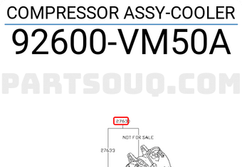 Nissan 92600VM50A COMPRESSOR ASSY-COOLER