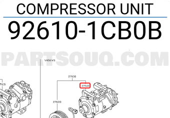 Nissan 926101CB0B COMPRESSOR UNIT