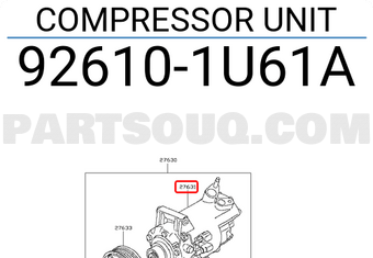 Nissan 926101U61A COMPRESSOR UNIT
