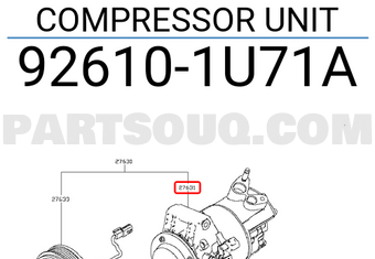 Nissan 926101U71A COMPRESSOR UNIT