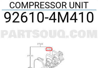 Nissan 926104M410 COMPRESSOR UNIT