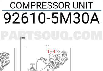 Nissan 926105M30A COMPRESSOR UNIT