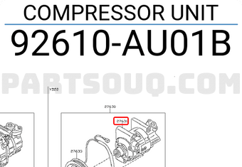 Nissan 92610AU01B COMPRESSOR UNIT