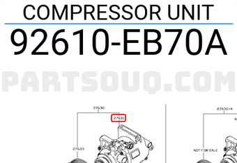Nissan 92610EB70A COMPRESSOR UNIT