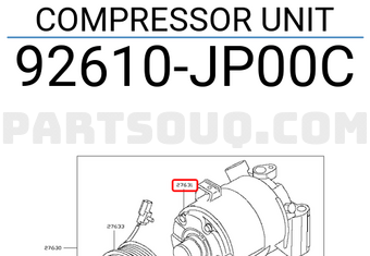 Nissan 92610JP00C COMPRESSOR UNIT