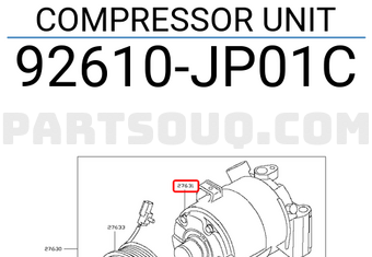 Nissan 92610JP01C COMPRESSOR UNIT