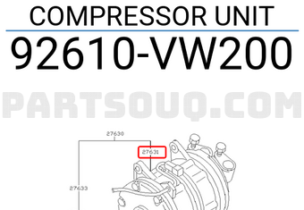 Nissan 92610VW200 COMPRESSOR UNIT
