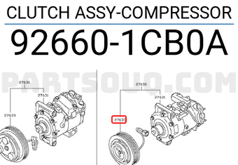 Nissan 926601CB0A CLUTCH ASSY-COMPRESSOR