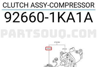 Nissan 926601KA1A CLUTCH ASSY-COMPRESSOR