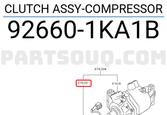 Nissan 926601KA1B CLUTCH ASSY-COMPRESSOR