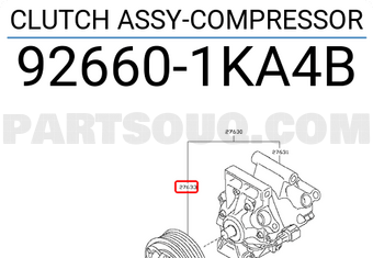 Nissan 926601KA4B CLUTCH ASSY-COMPRESSOR