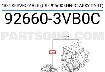 Nissan 926603VB0C NOT SERVICEABLE (USE 926003HN0C-ASSY PART)