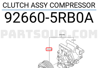 Nissan 926605RB0A CLUTCH ASSY COMPRESSOR