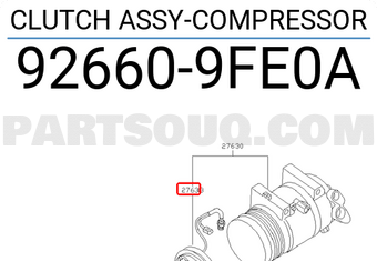Nissan 926609FE0A CLUTCH ASSY-COMPRESSOR