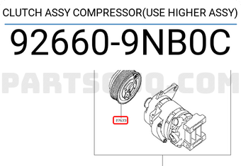 Nissan 926609NB0C CLUTCH ASSY COMPRESSOR(USE HIGHER ASSY)