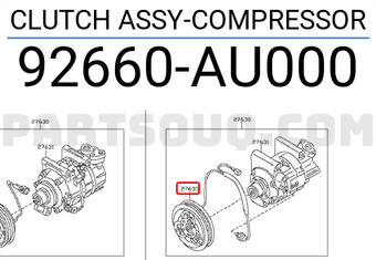 Nissan 92660AU000 CLUTCH ASSY-COMPRESSOR
