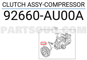 Nissan 92660AU00A CLUTCH ASSY-COMPRESSOR