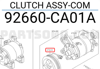 Nissan 92660CA01A CLUTCH ASSY-COM