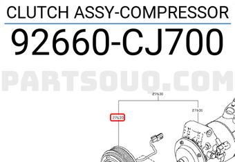 Nissan 92660CJ700 CLUTCH ASSY-COMPRESSOR