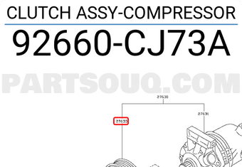 Nissan 92660CJ73A CLUTCH ASSY-COMPRESSOR