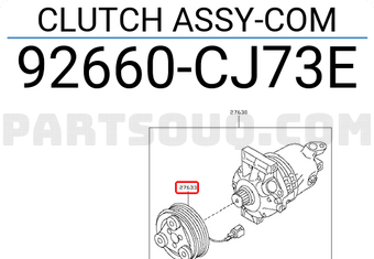 Nissan 92660CJ73E CLUTCH ASSY-COM