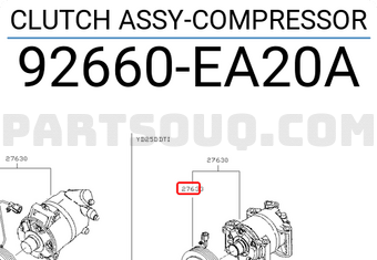 Nissan 92660EA20A CLUTCH ASSY-COMPRESSOR