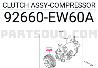 Nissan 92660EW60A CLUTCH ASSY-COMPRESSOR