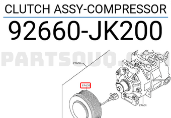 Nissan 92660JK200 CLUTCH ASSY-COMPRESSOR