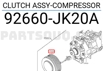 Nissan 92660JK20A CLUTCH ASSY-COMPRESSOR