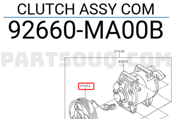 Nissan 92660MA00B CLUTCH ASSY COM