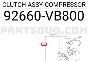 Nissan 92660VB800 CLUTCH ASSY-COMPRESSOR
