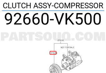 Nissan 92660VK500 CLUTCH ASSY-COMPRESSOR