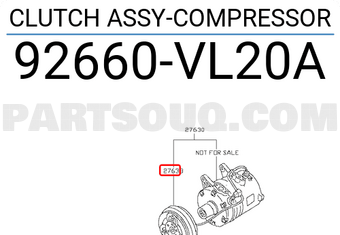Nissan 92660VL20A CLUTCH ASSY-COMPRESSOR