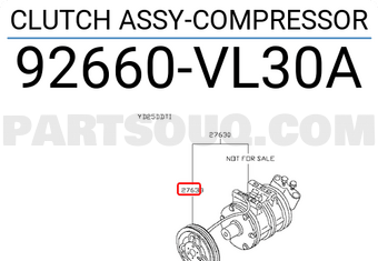 Nissan 92660VL30A CLUTCH ASSY-COMPRESSOR
