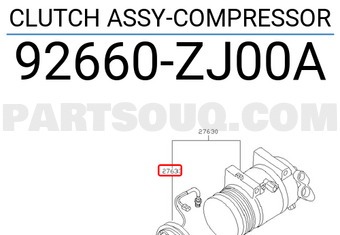 Nissan 92660ZJ00A CLUTCH ASSY-COMPRESSOR