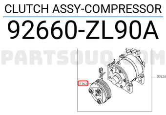 Nissan 92660ZL90A CLUTCH ASSY-COMPRESSOR