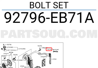 Nissan 92796EB71A BOLT SET